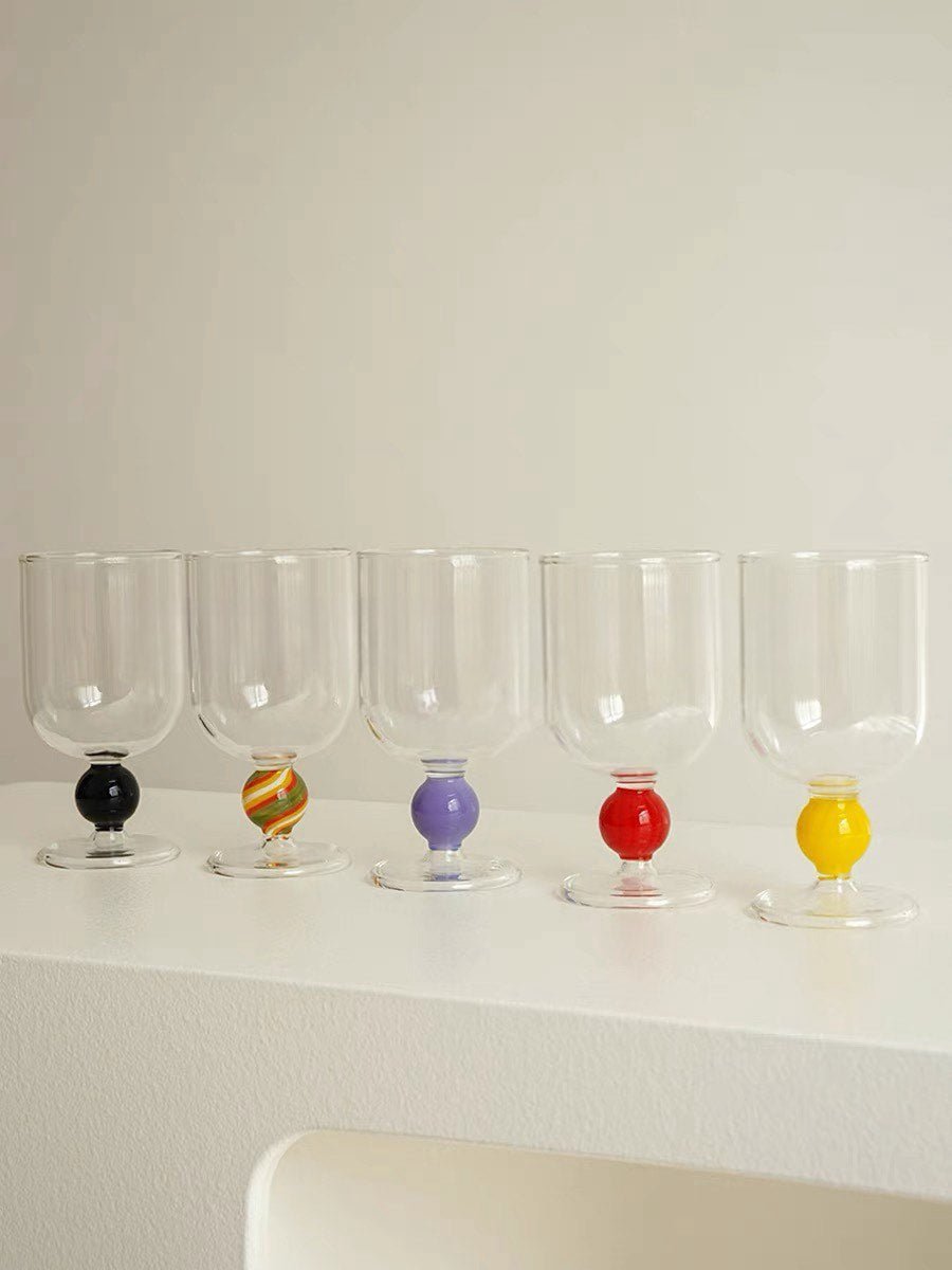 Gumballs Wine Glass Set - Eclectic Whimsical Coloured Cocktail Glasses - Stemware - Gumball Goblet Set-Smoothie-4 Pcs - INSPECIAL HOME