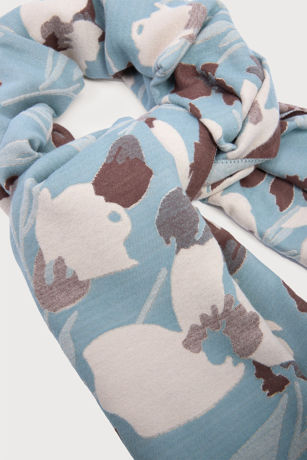 La Floraison Reversible Scarf - Blue