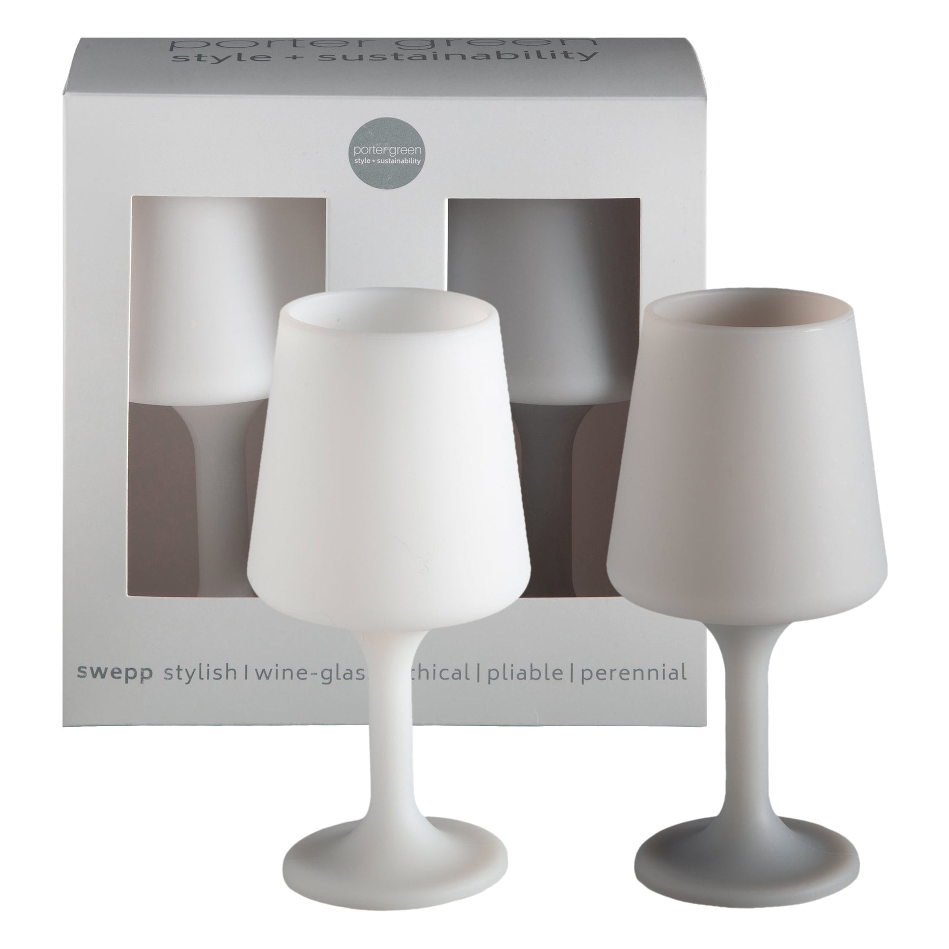 blanc + dove | swepp | silicone unbreakable wine glasses - porter green | style + sustainability