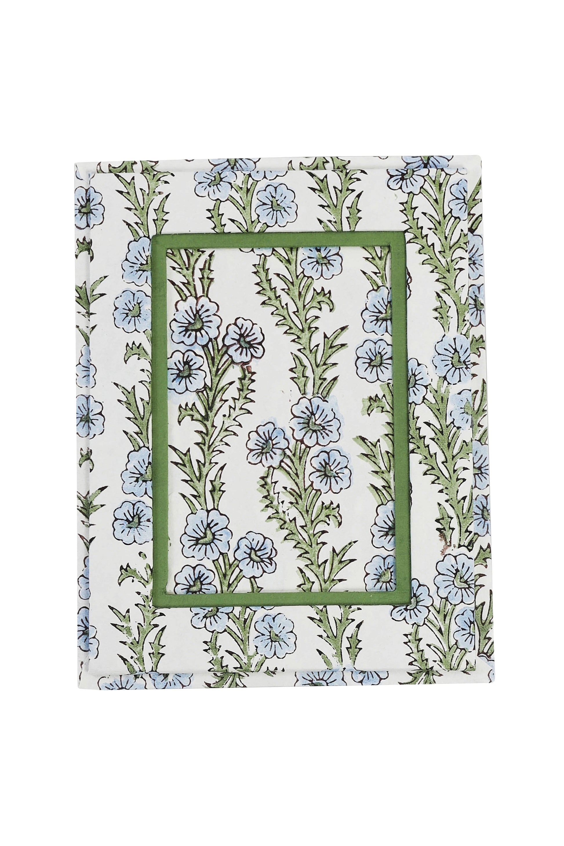 Blue forget-me-not floral fabric 4x6 rectangle picture frame