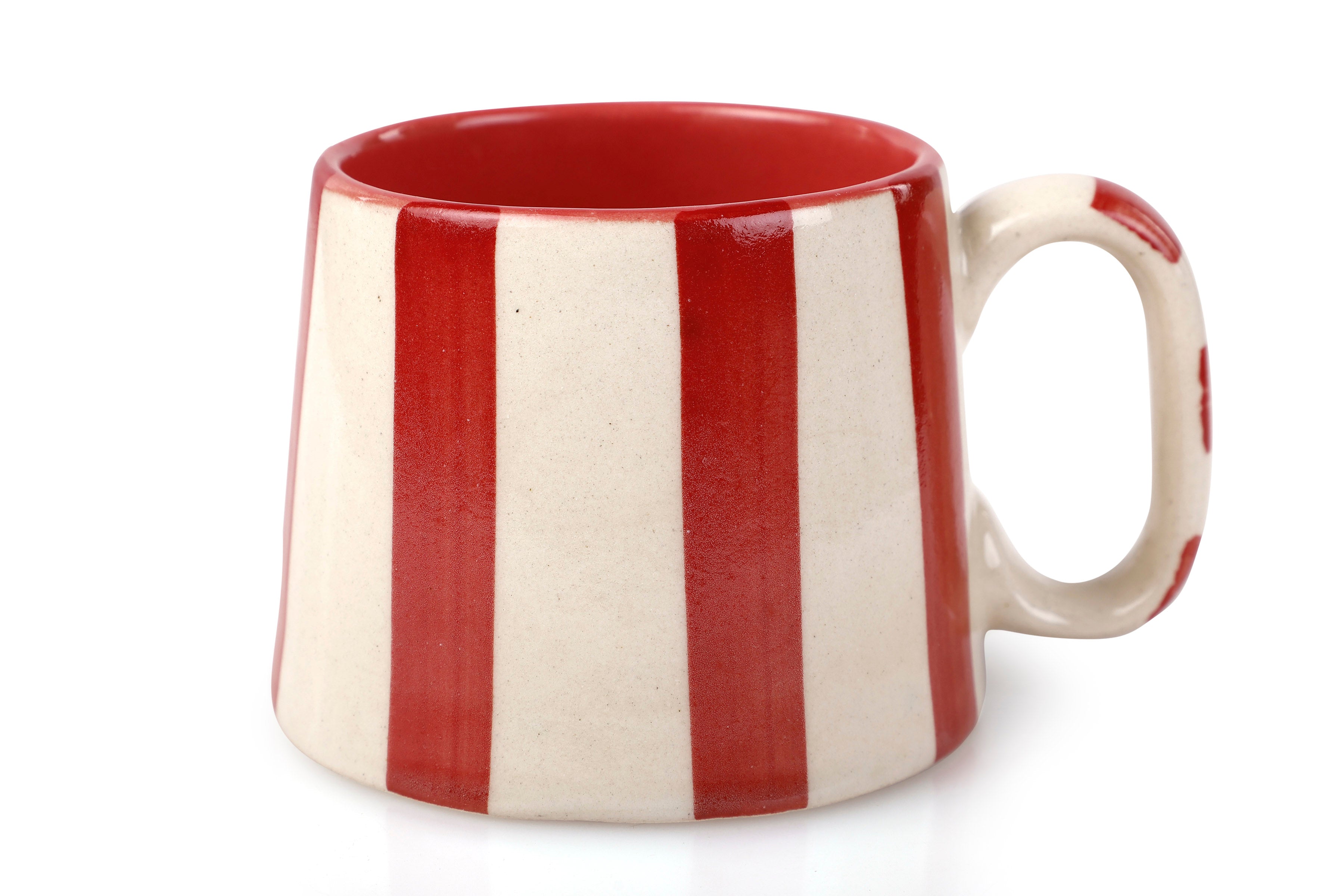 Ceramic Red Stripe Coffee Cup - Thumbnail 2