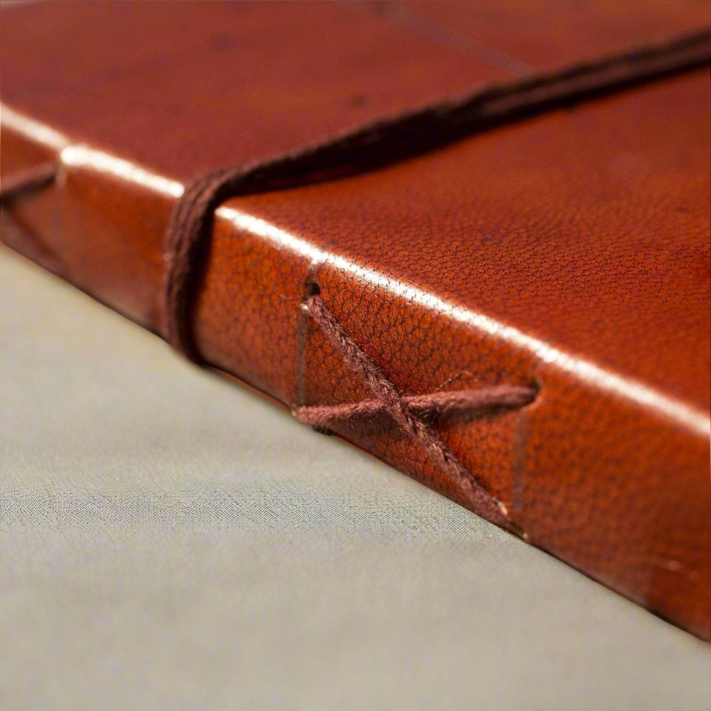 Artisan leather notebook with quote “Another Adventure” – made for explorers, travelers and goal setters