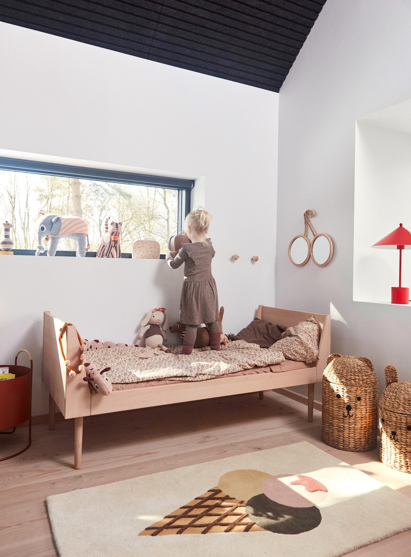 Cherry Rattan Wall Mirror 4