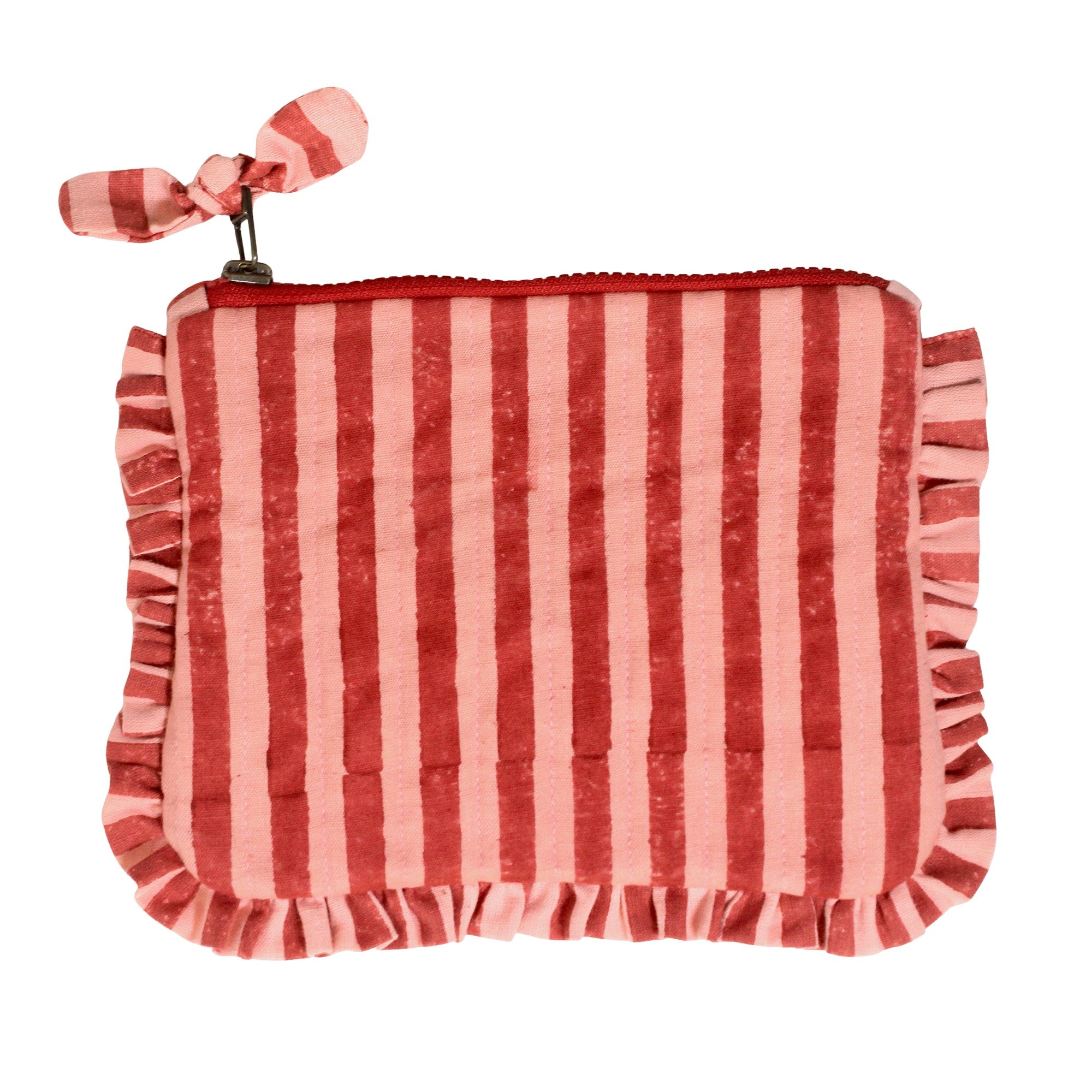 Quilted Cotton Travel Pouch with Frill Detail