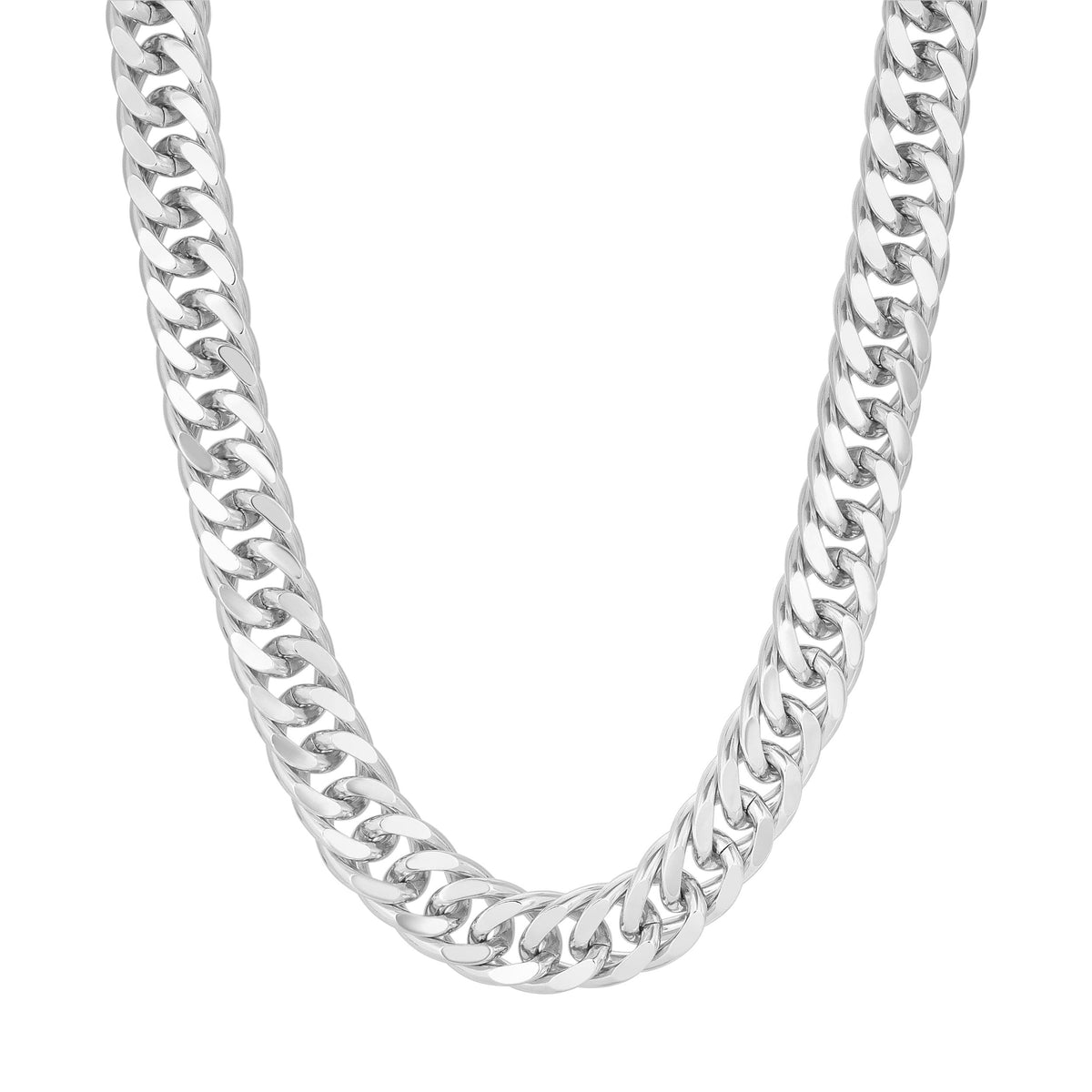 Silver curb chain necklace from Arya Necklace collection showcasing trendy style