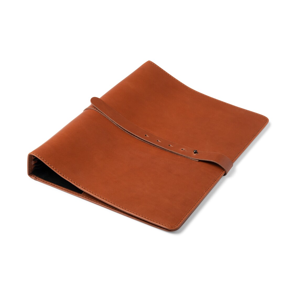 Cognac Brown Leather Binder