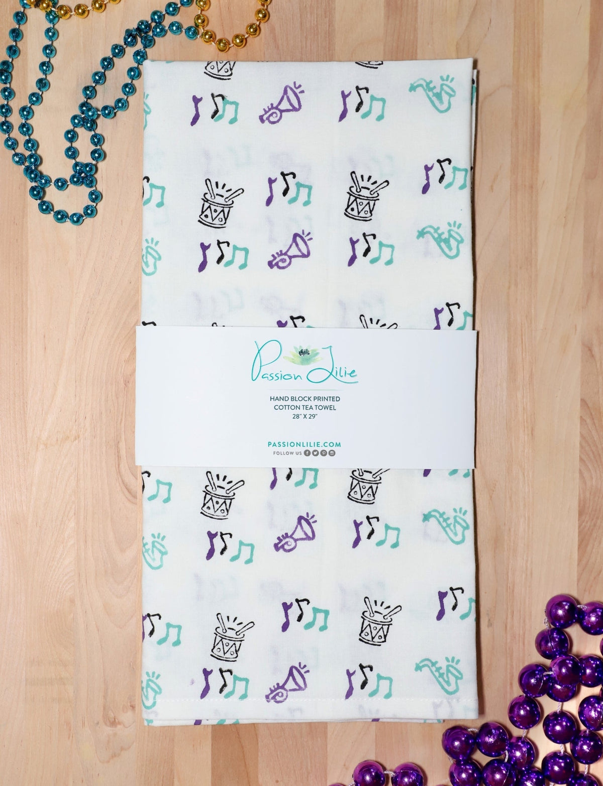 Second Line Cotton Tea Towel - Passion Lilie