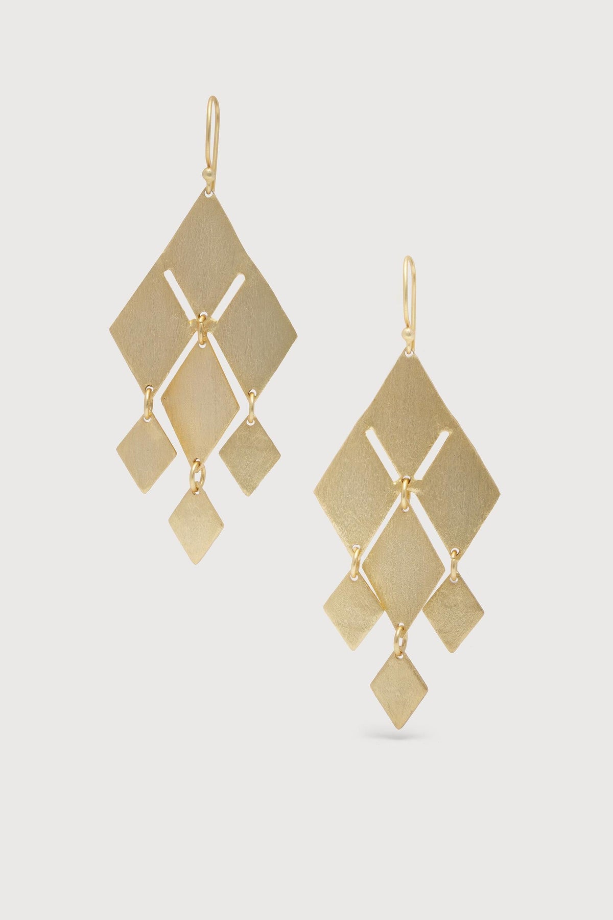 Cascading Diamond Dangle Earring Gold