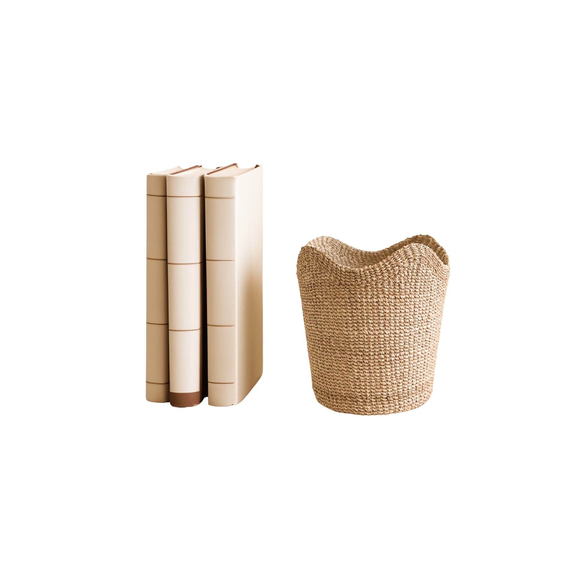 Baskets - Small Natural Scallop Basket - Abaca Woven Basket | LIKHÂ - LIKHÂ