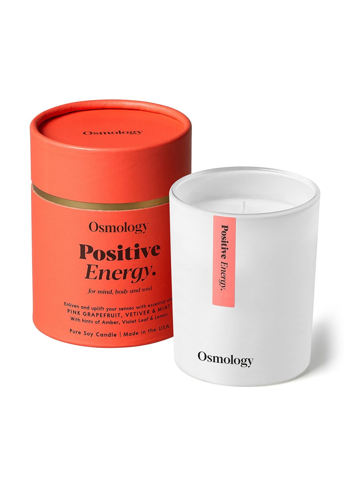Positive Energy Scented Candle - Pink Grapefruit Vetiver and Mint