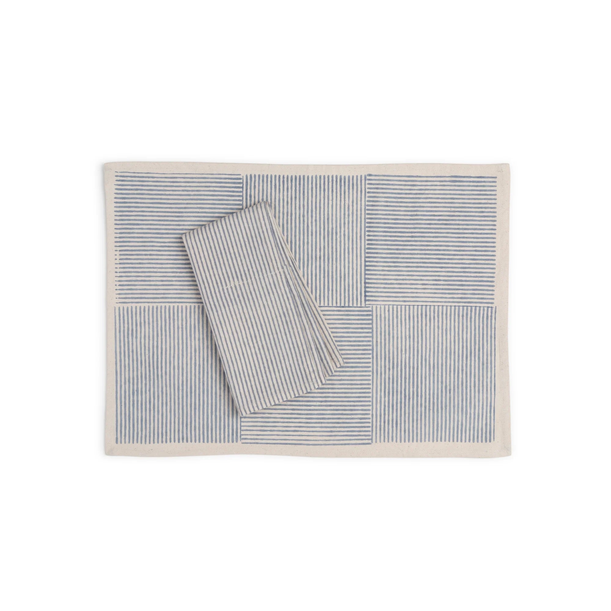 FIELDLINE Placemats. Set of 4. Hand Block Printed Kora Cotton – Fair Trade – Artisan Made