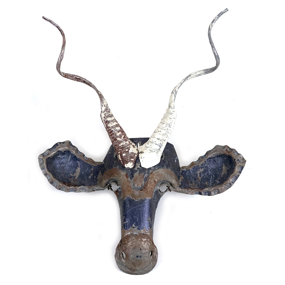 Kudu Animal Mask - Recycled Metal Wall Art