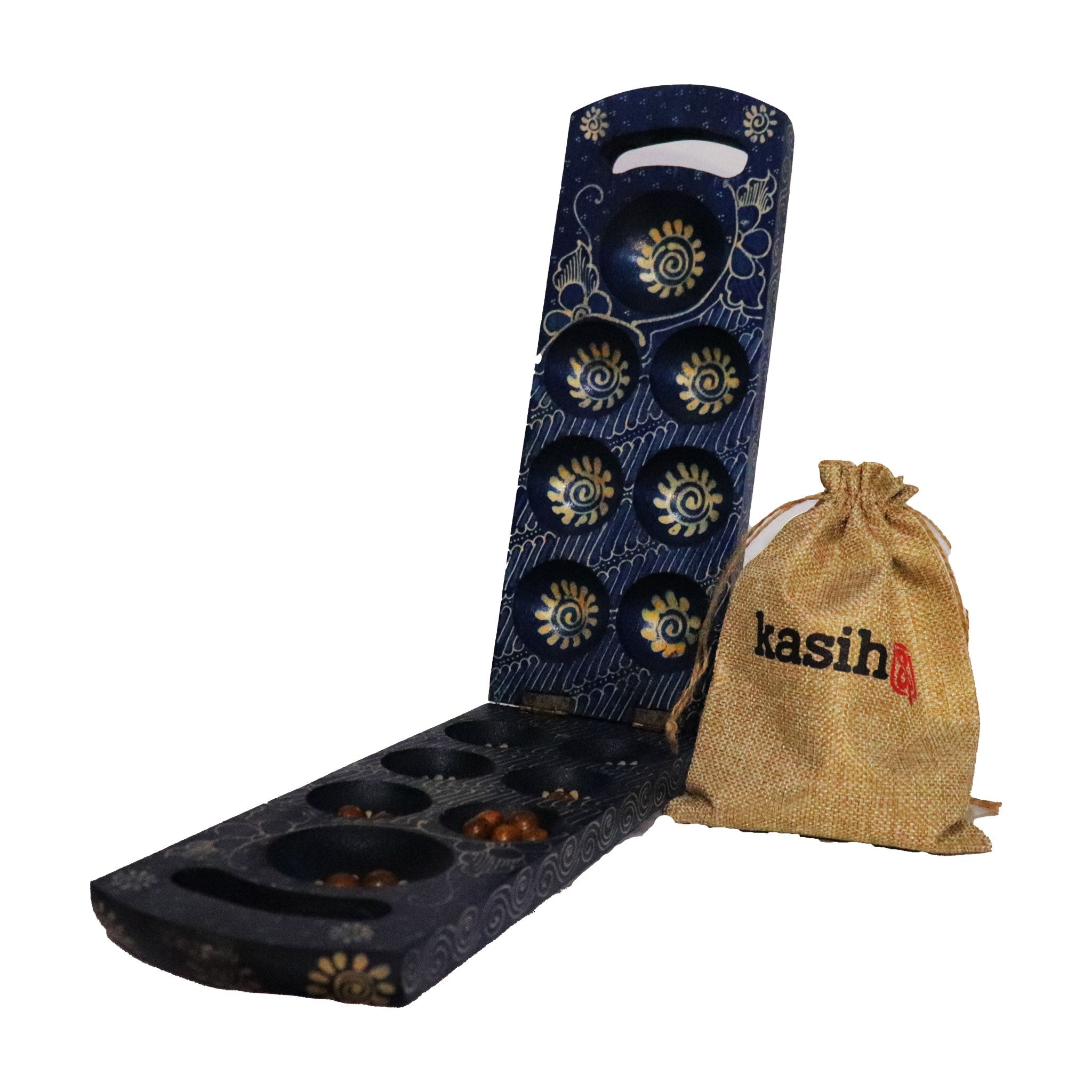 Mancala Wood Dakon Folding Congklak Board Game Games, DKN011