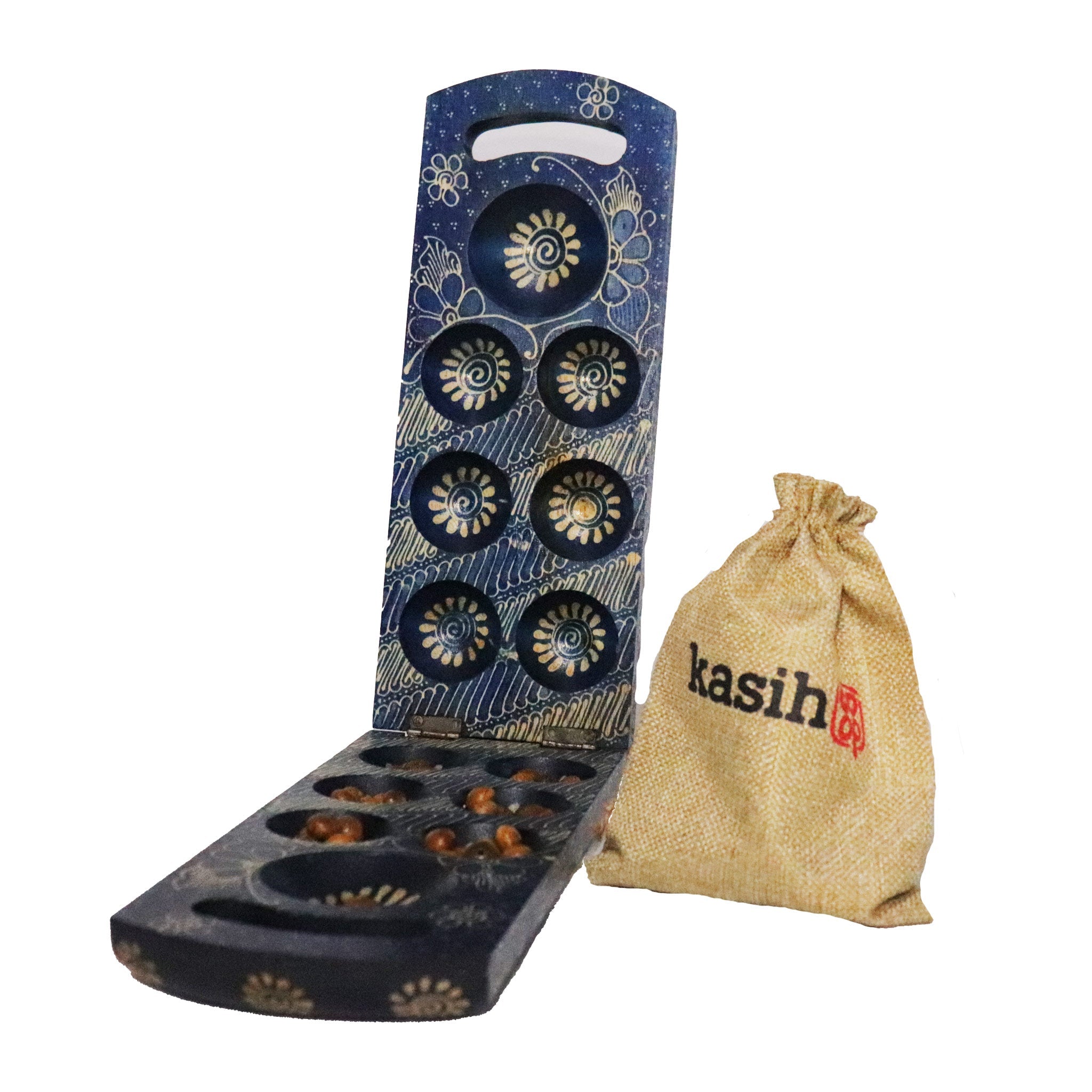 Mancala Wood Dakon Folding Congklak Board Game Games, DKN012