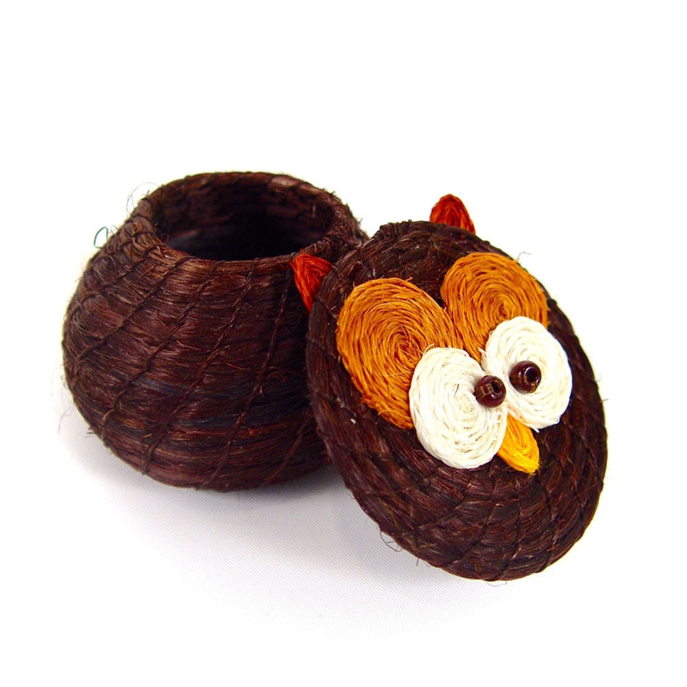 Mbare Owl Lidded Basket