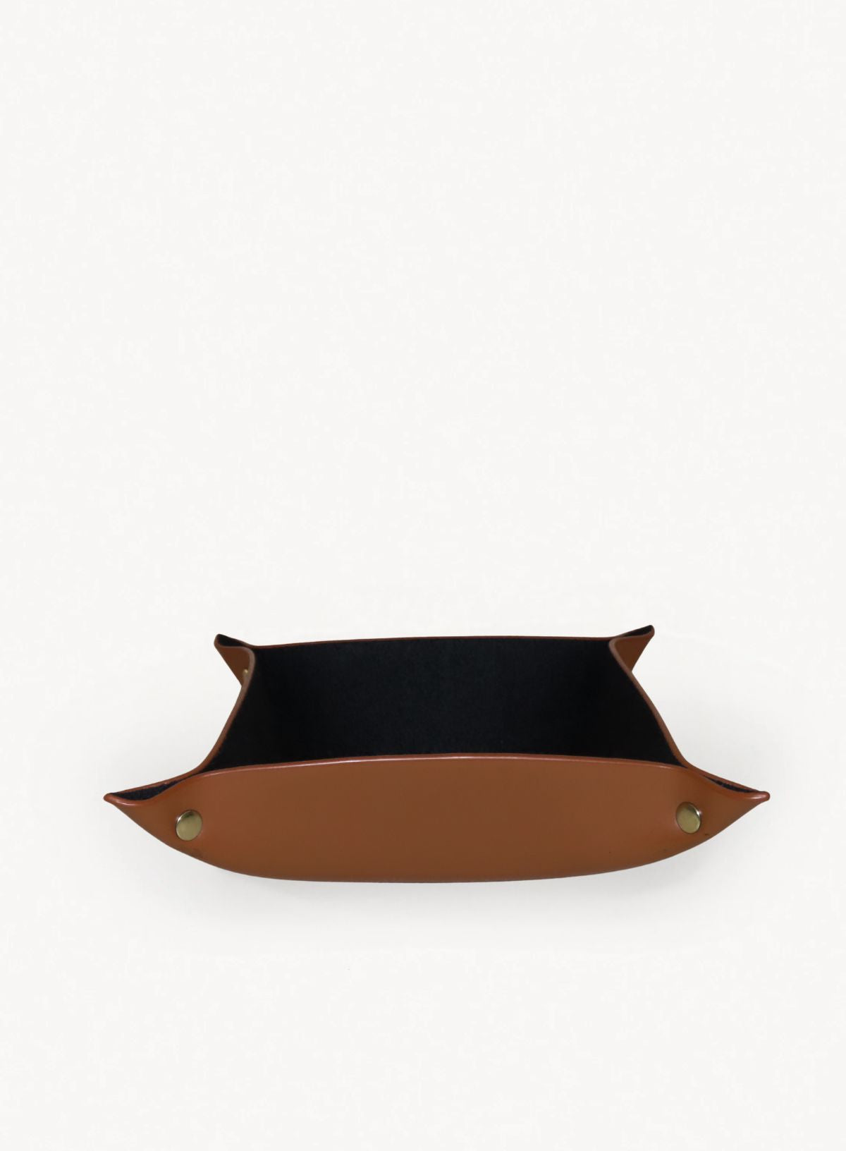 the black valet tray in cognac from corporate goods collection.